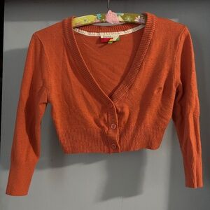 Modcloth Fervour Cropped Cardigan / Pumpkin